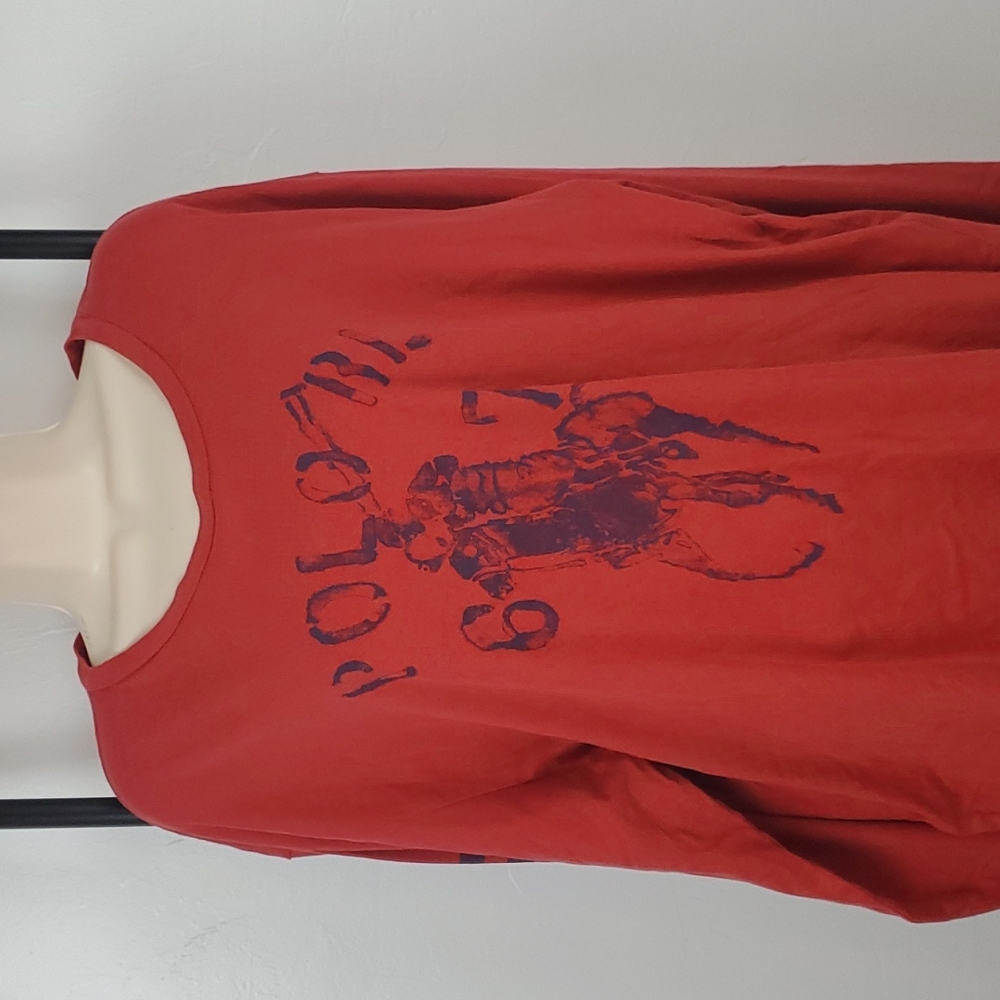 Vintage Polo Ralph Lauren Graphic Long Sleeve Men XL Red Y2K